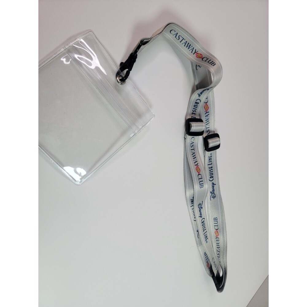 Disney Cruise Line Castaway Club Silver Member Lanyard ID Card Holder DCL